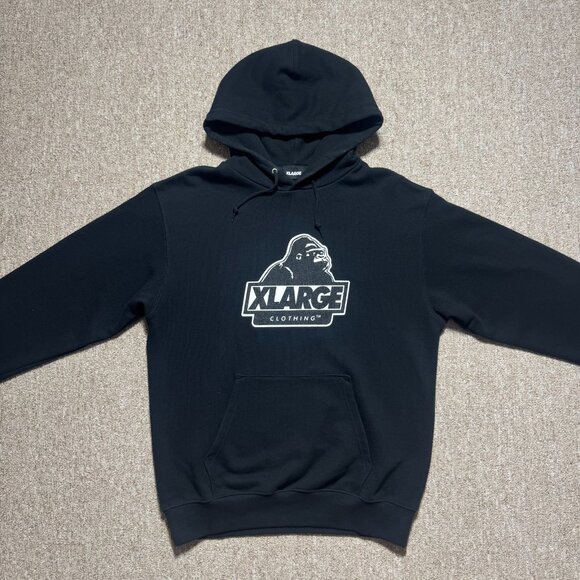 XLARGE Clothing Embroidered Gorilla Logo Pullover Hoodie Black Mens Large - Picture 3 of 10